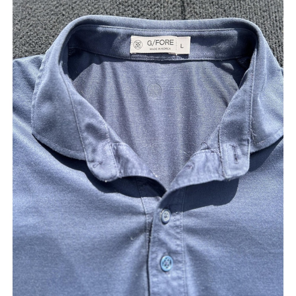 G/Fore Polo Shirt Mens Large Navy Blue Performance Golf Athletic Made Korea Logo - Picture 12 of 14